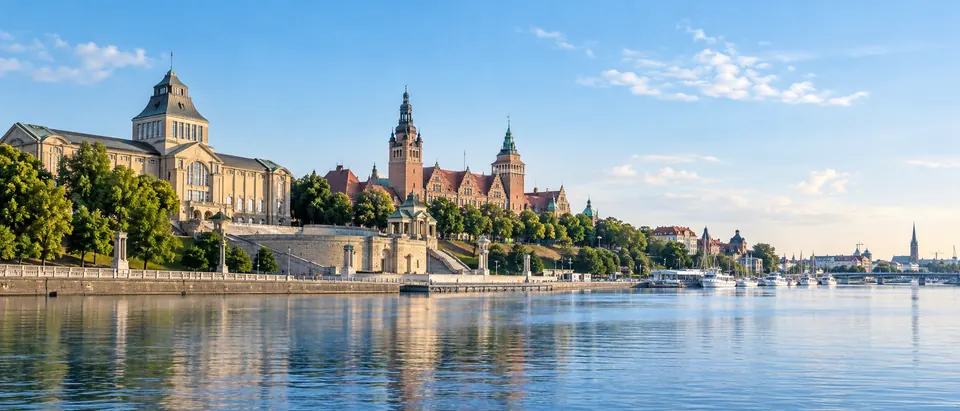 Panorama Szczecina nad Odrą